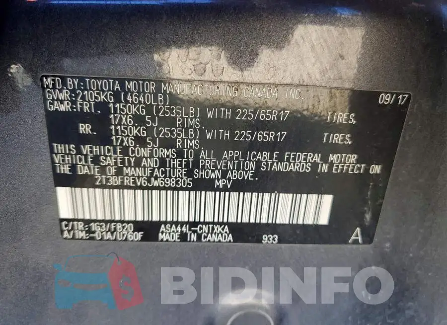 2T3BFREV6JW698305 Photo# 14