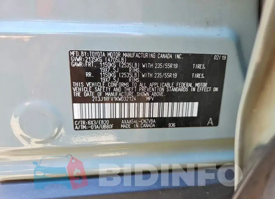 2T3J1RFV1KW032124 Photo# 13