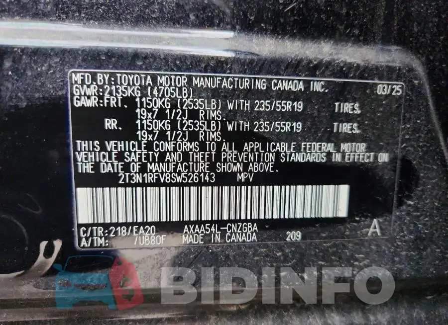 2T3N1RFV8SW526143 Photo# 13