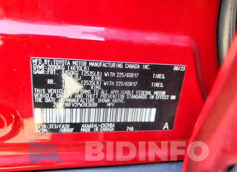 2T3P1RFV2PW383688 Photo# 14