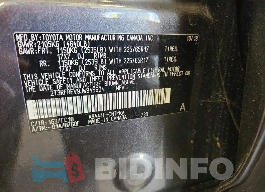 2T3RFREV9JW845604 Photo# 13