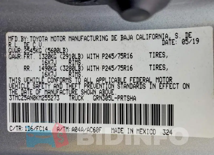 3TMCZ5AN0KM255273 Photo# 13