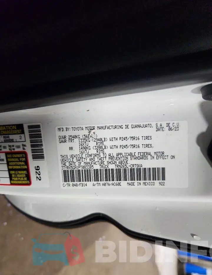 3TYRX5GN1PT083385 Photo# 12