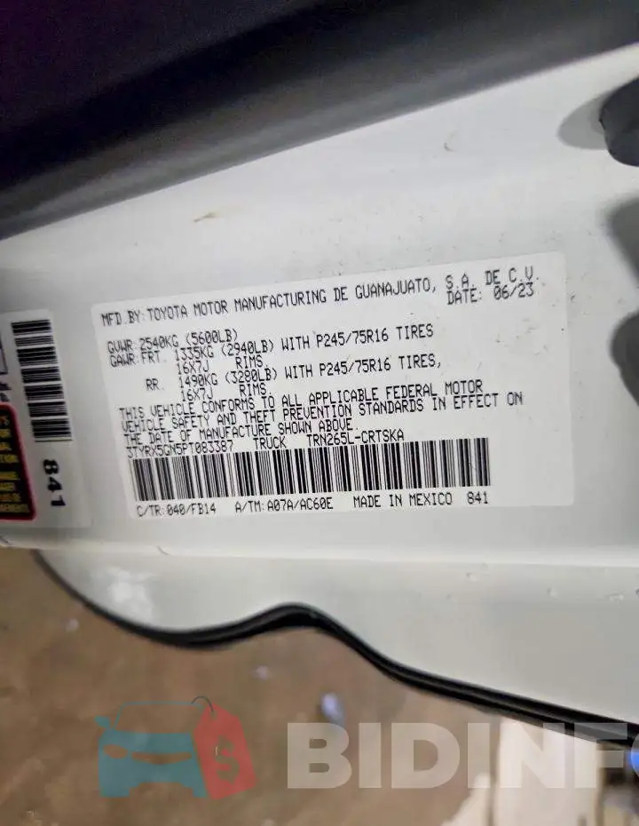 3TYRX5GN5PT083387 Photo# 12