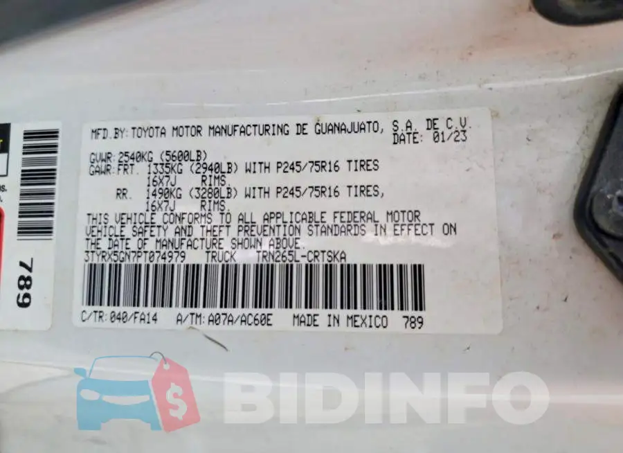 3TYRX5GN7PT074979 Photo# 12