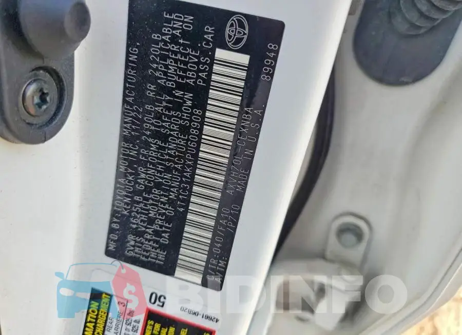 4T1C31AKXPU608908 Photo# 13