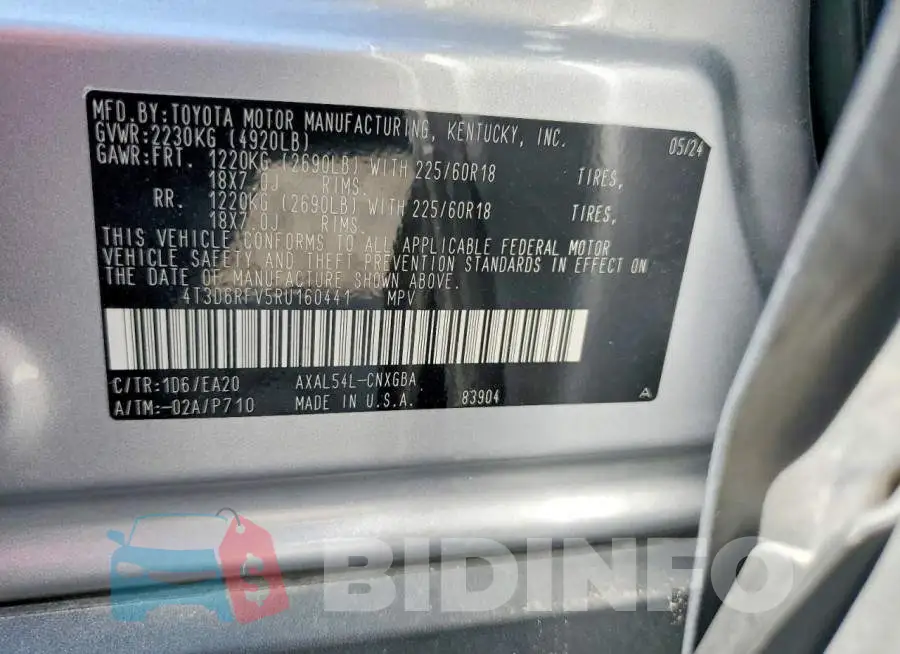 4T3D6RFV5RU160441 Photo# 14