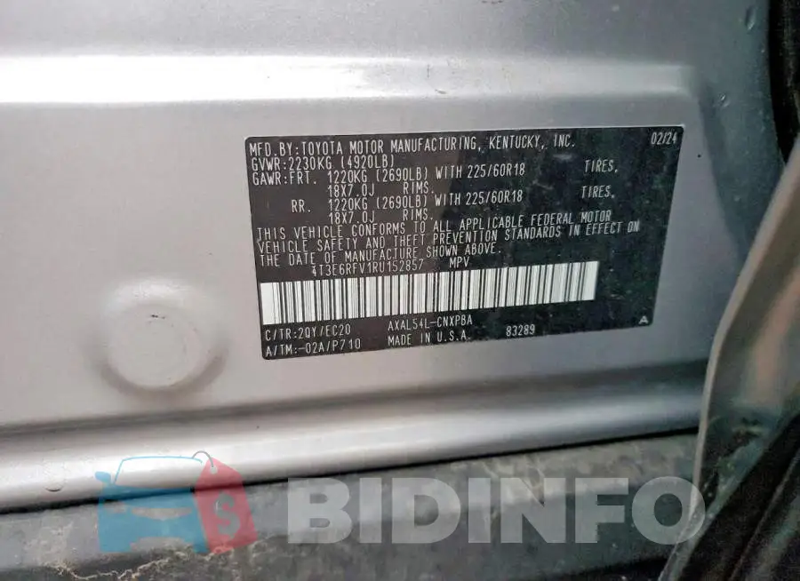 4T3E6RFV1RU152857 Photo# 13