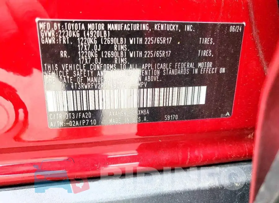 4T3RWRFV2RU149077 Photo# 13