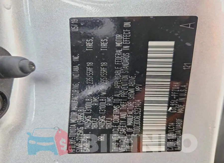 5TDDZ3DC6LS231404 Photo# 14