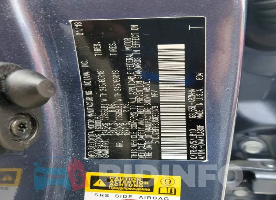 5TDJZRFH3JS833379 Photo# 14