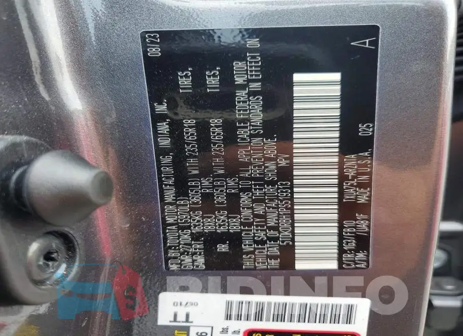 5TDKDRBH1PS519313 Photo# 13