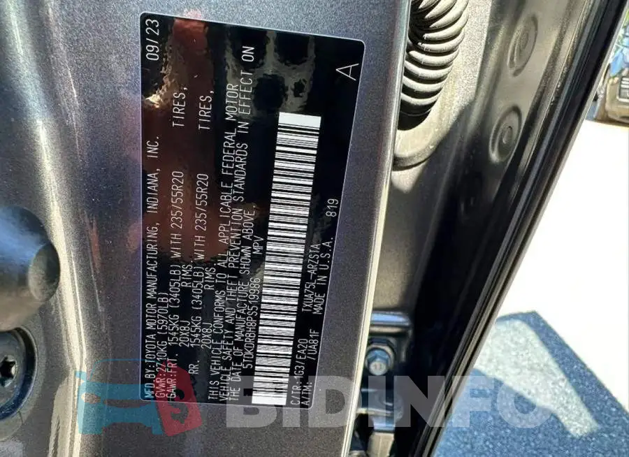 5TDKDRBH8PS519986 Photo# 10