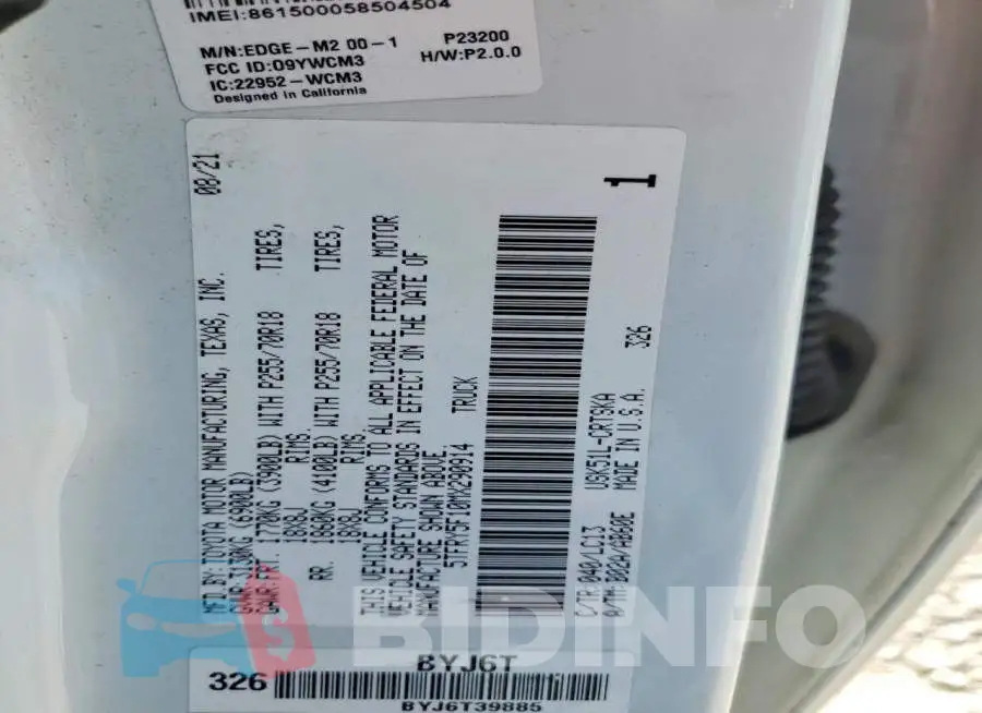 5TFRY5F10MX290914 Photo# 13