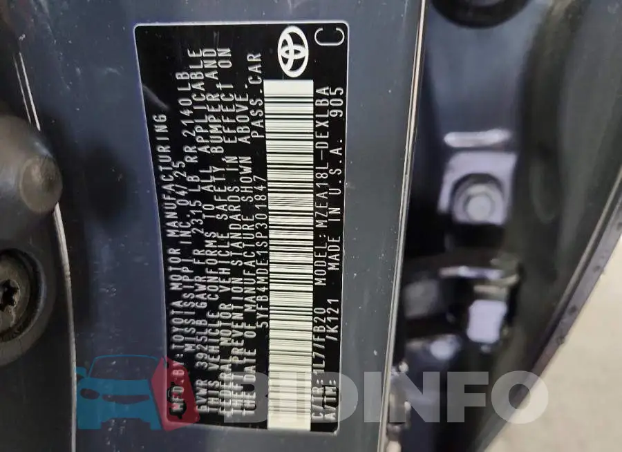 5YFB4MDE1SP301847 Photo# 12