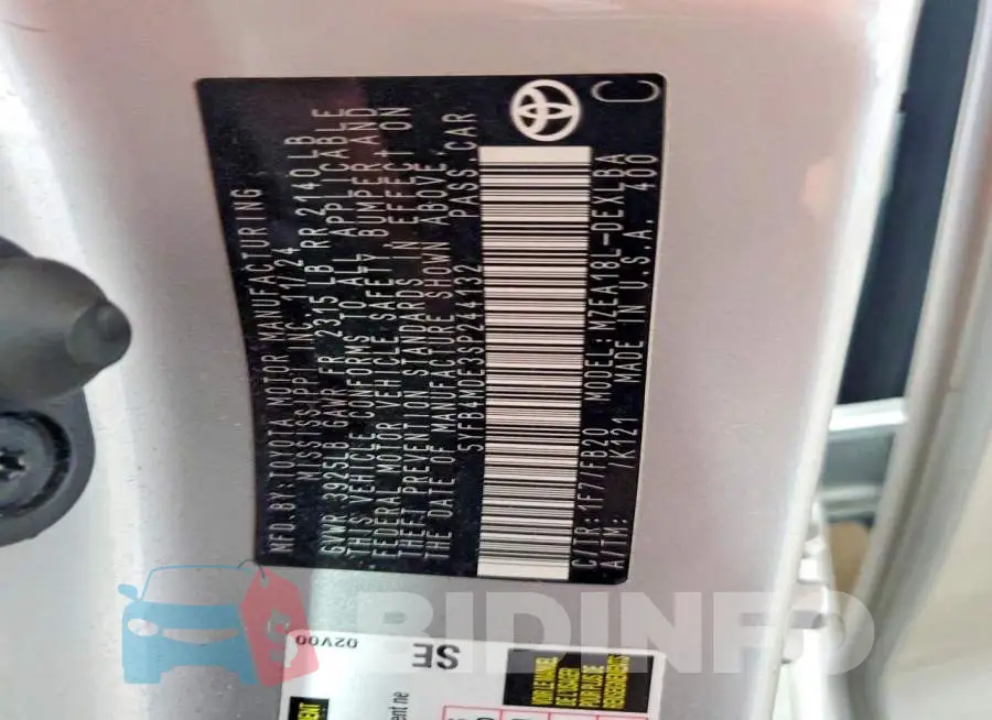 5YFB4MDE3SP244132 Photo# 13