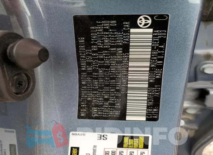 5YFB4MDE9PP039485 Photo# 12