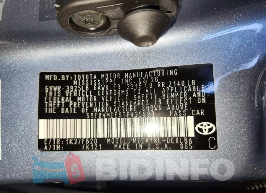 5YFB4MDE9TP435880 Photo# 13