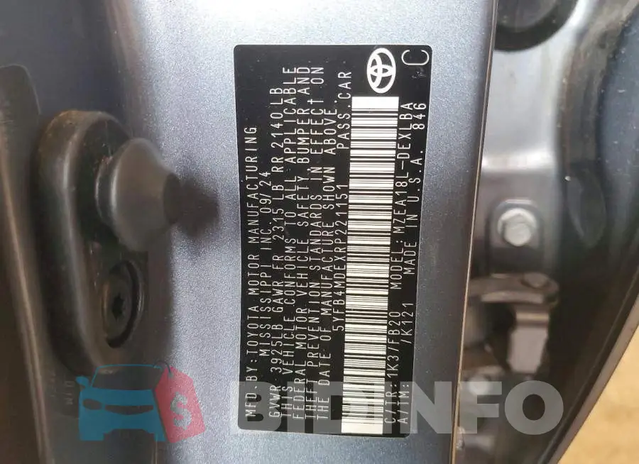 5YFB4MDEXRP221151 Photo# 12