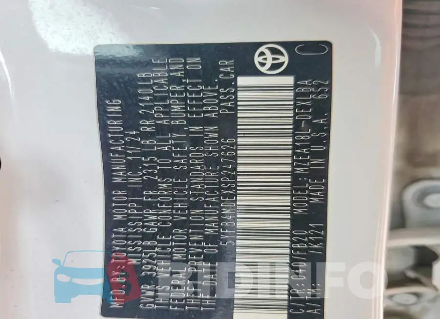 5YFB4MDEXSP247626 Photo# 12