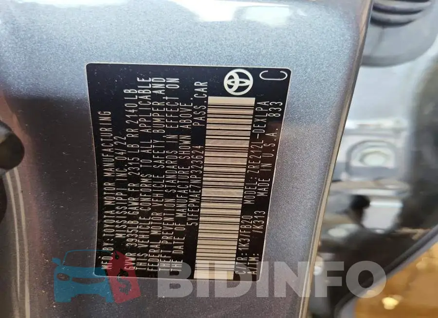 5YFEPMAE7NP323624 Photo# 12