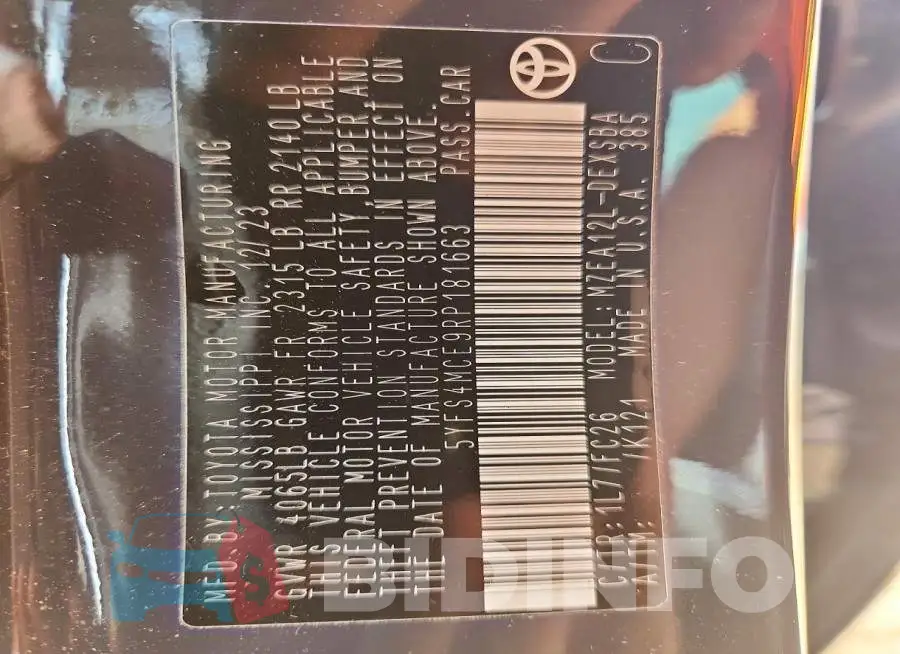 5YFS4MCE9RP181663 Photo# 12
