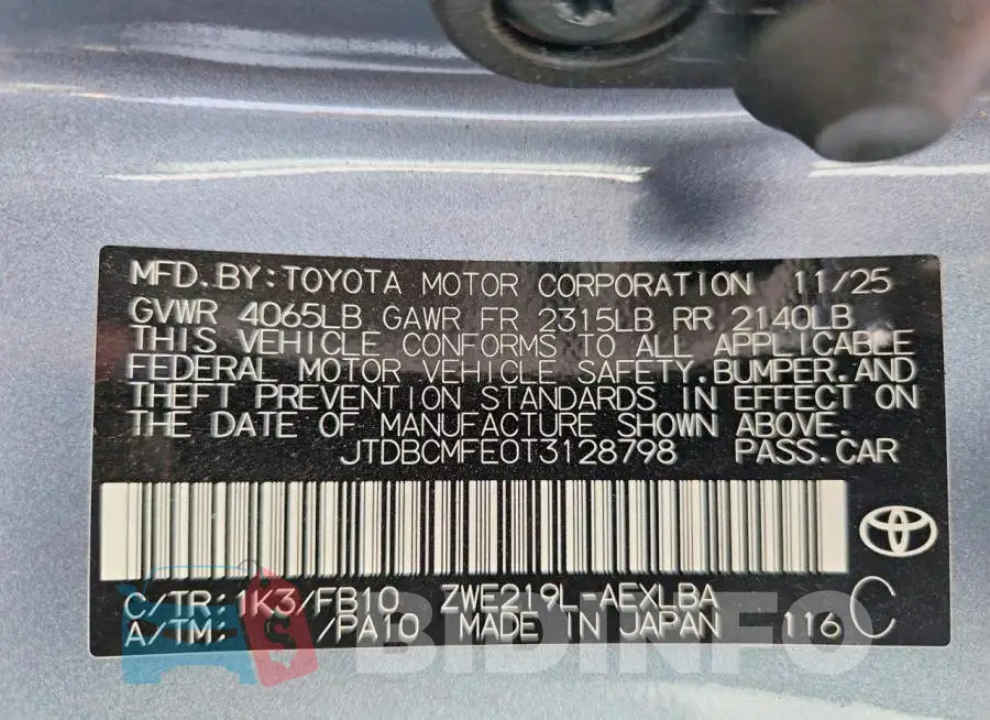 JTDBCMFE0T3128798 Photo# 12