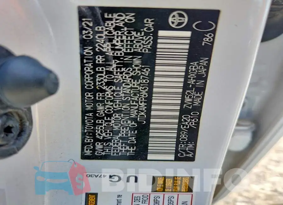 JTDKAMFP6M3187461 Photo# 12