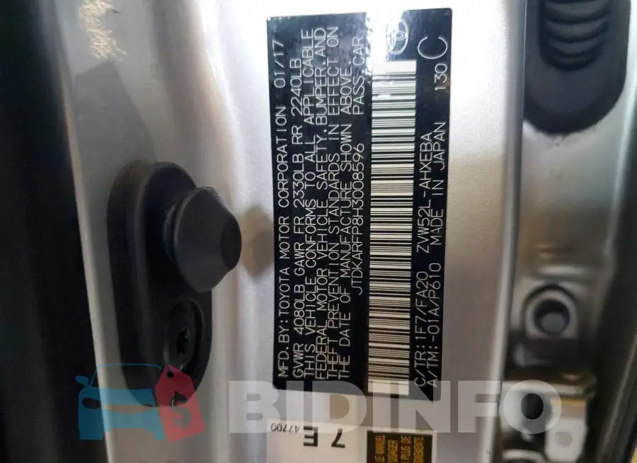JTDKARFP8H3008596 Photo# 13