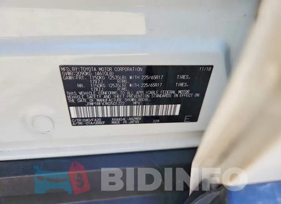 JTMP1RFV7KD501322 Photo# 14