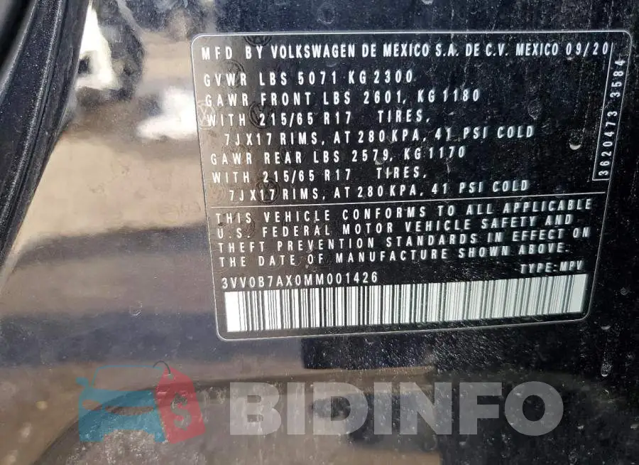 3VV0B7AX0MM001426 Photo# 13