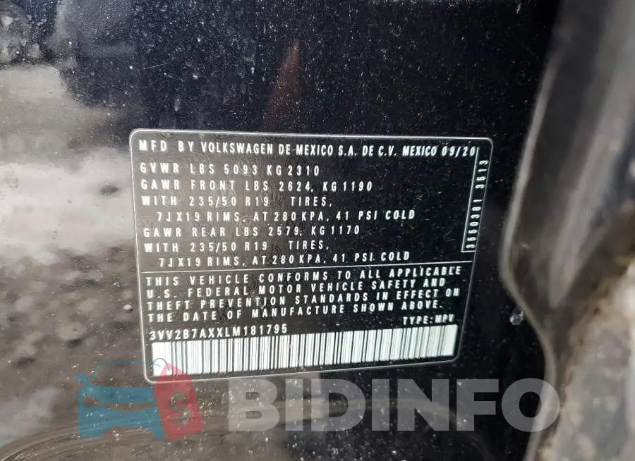 3VV2B7AXXLM181795 Photo# 13