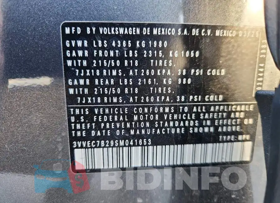 3VVEC7B29SM041653 Photo# 13