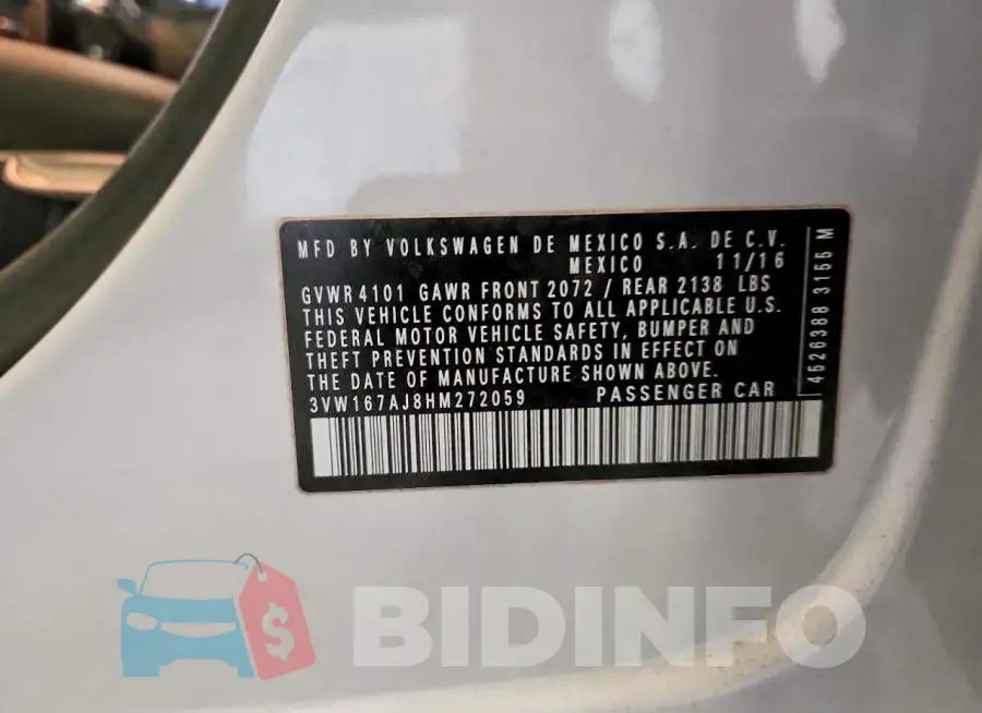 3VW167AJ8HM272059 Photo# 12