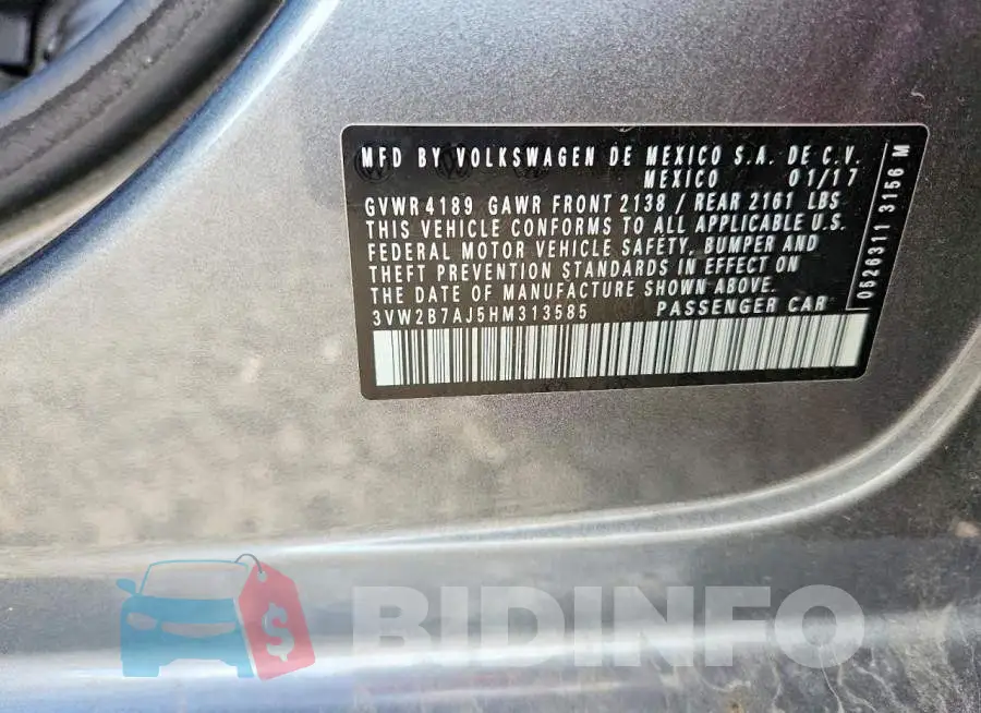 3VW2B7AJ5HM313585 Photo# 12