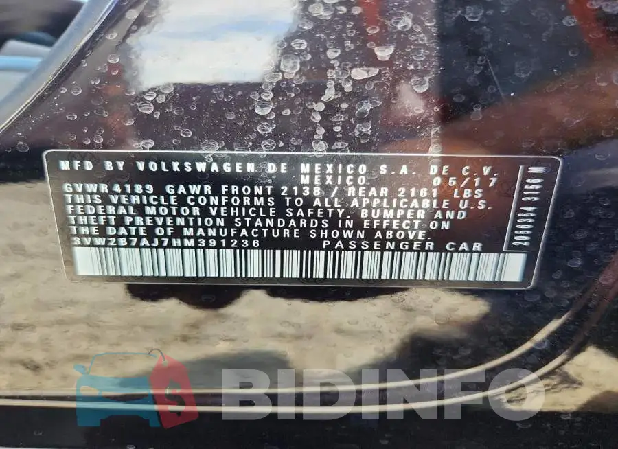 3VW2B7AJ7HM391236 Photo# 12
