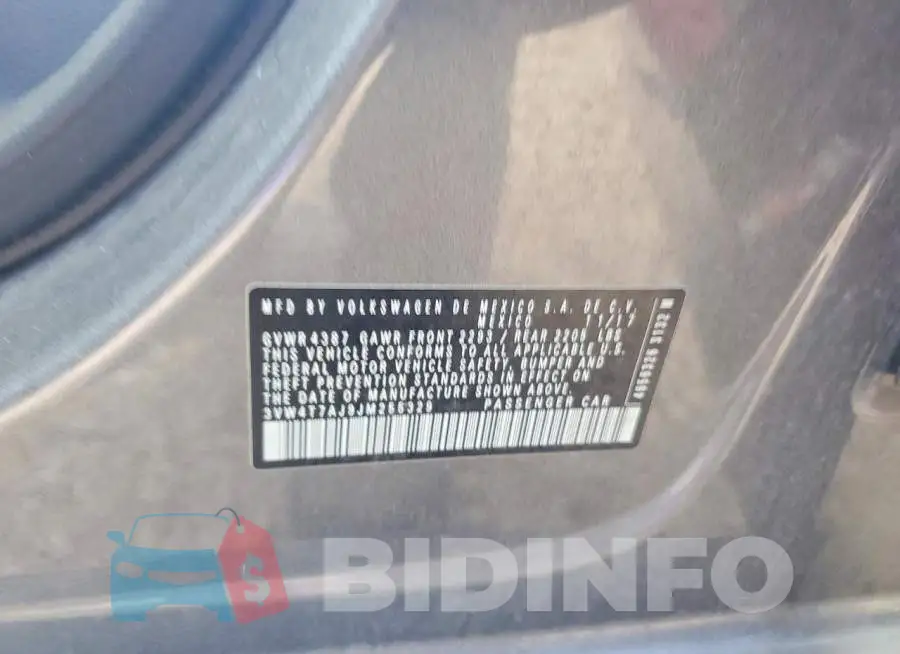 3VW4T7AJ9JM255329 Photo# 12