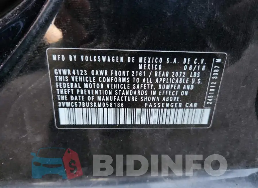3VWC57BU3KM058186 Photo# 12
