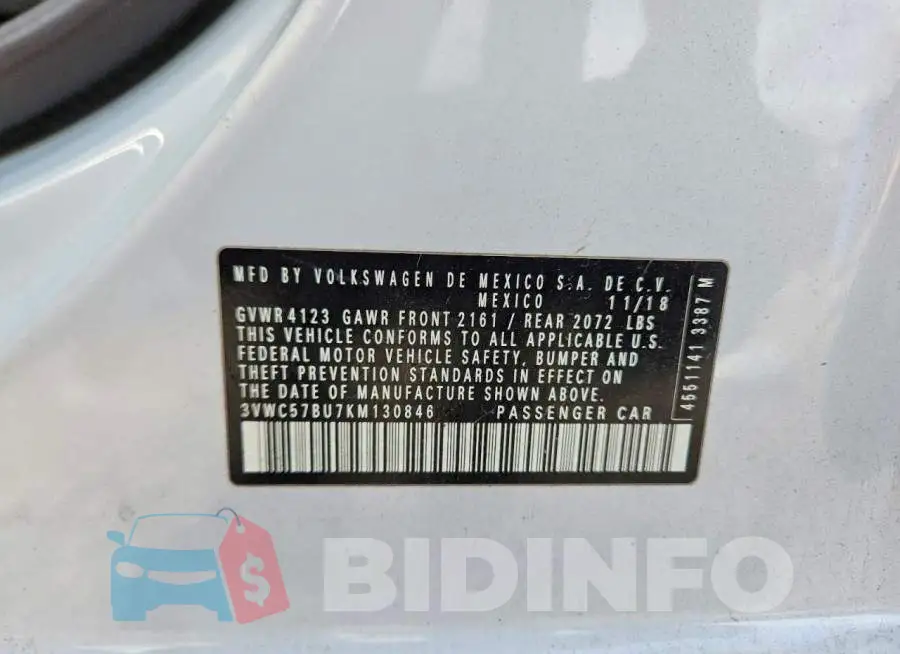 3VWC57BU7KM130846 Photo# 12