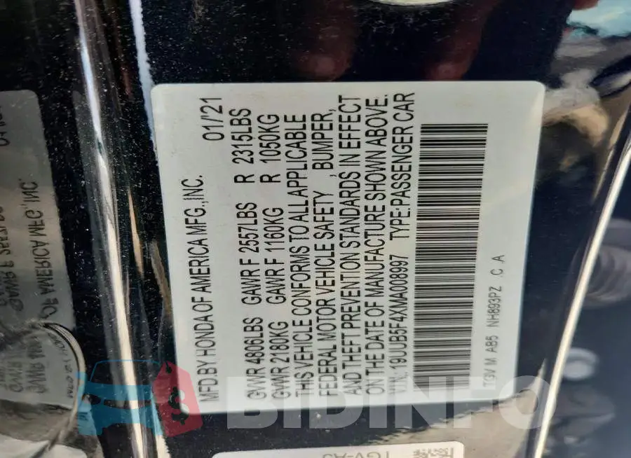 19UUB5F4XMA008997 Photo# 12