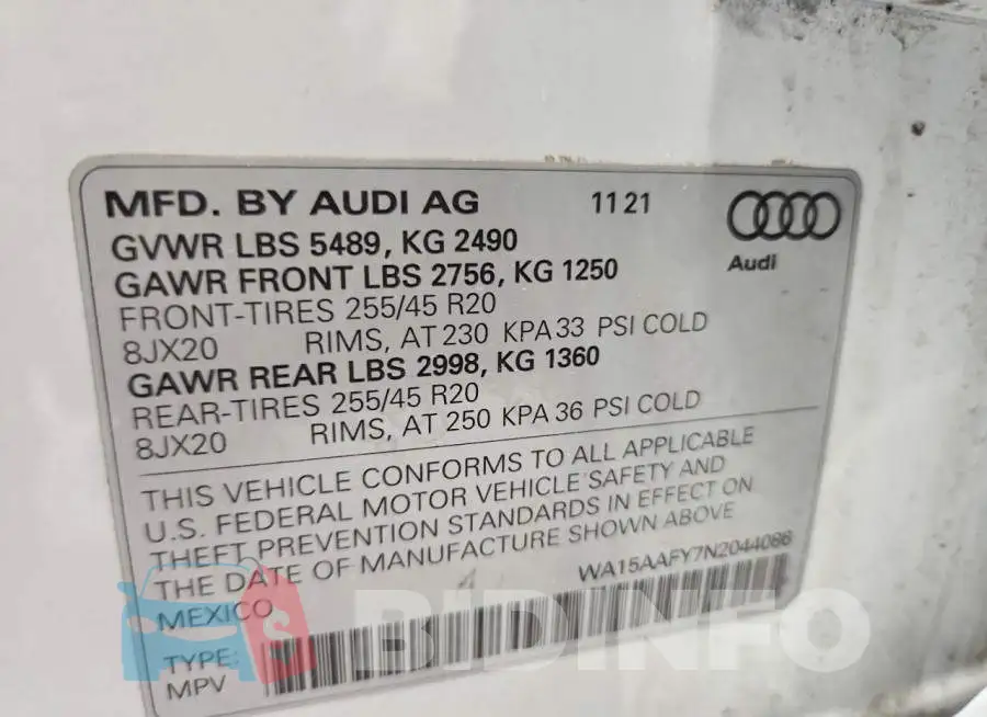 WA15AAFY7N2044086 Photo# 13