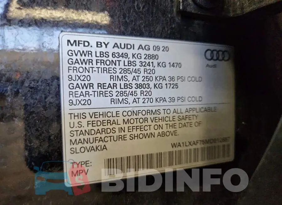 WA1LXAF75MD012687 Photo# 13