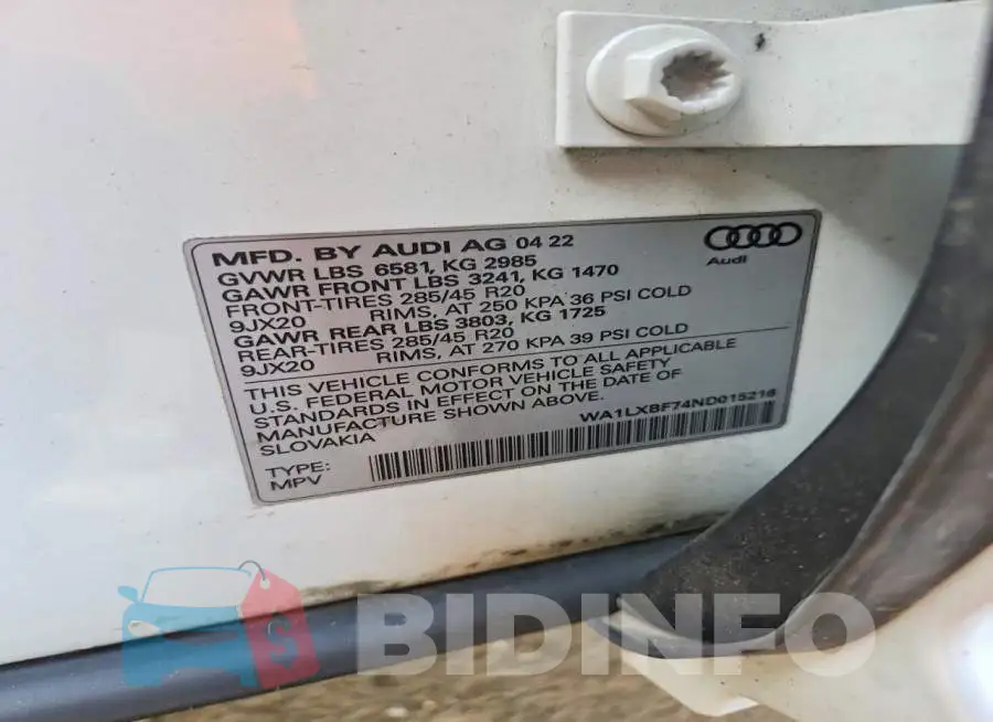 WA1LXBF74ND015216 Photo# 14