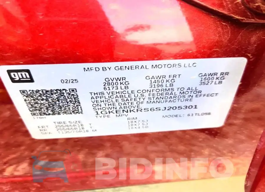 1GKENKRS6SJ205301 Photo# 13