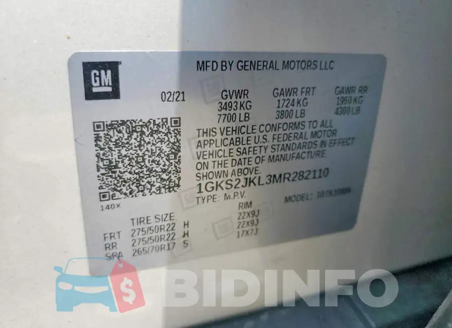 1GKS2JKL3MR282110 Photo# 13