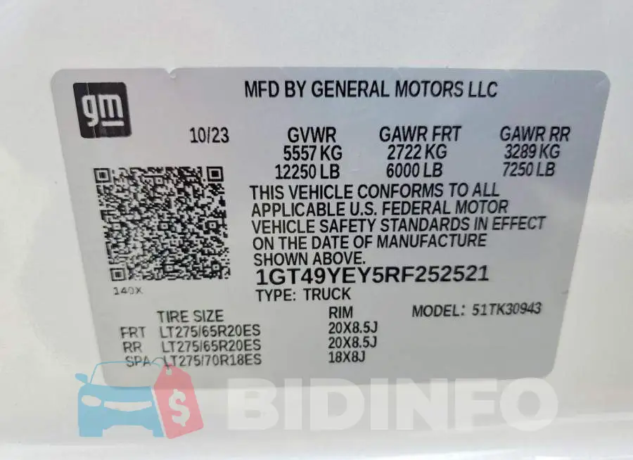 1GT49YEY5RF252521 Photo# 12