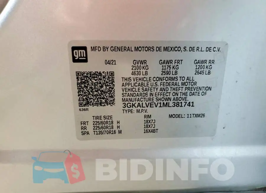 3GKALVEV1ML381741 Photo# 14