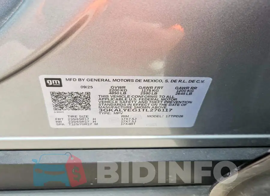 3GKALYEG1TL276117 Photo# 14