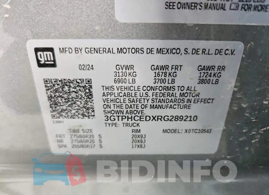 3GTPHCEDXRG289210 Photo# 12