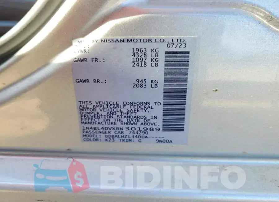 1N4BL4DVXRN301989 Photo# 12